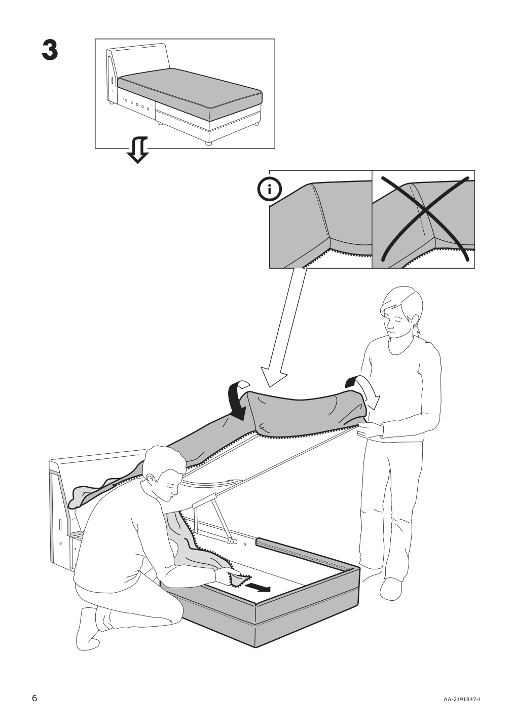 Assembly instructions for IKEA Haerlanda cover for chaise section sporda natural | Page 6 - IKEA HÄRLANDA sectional, 4-seat 293.252.54