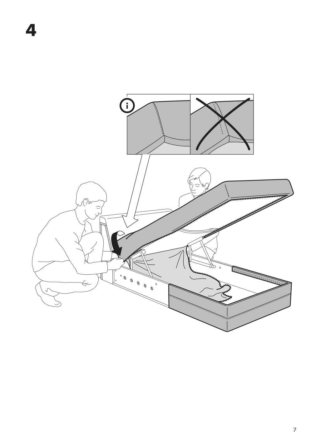 Assembly instructions for IKEA Haerlanda cover for chaise section ljungen medium gray | Page 7 - IKEA HÄRLANDA cover f/corner sleeper sofa, 5-seat 493.207.12