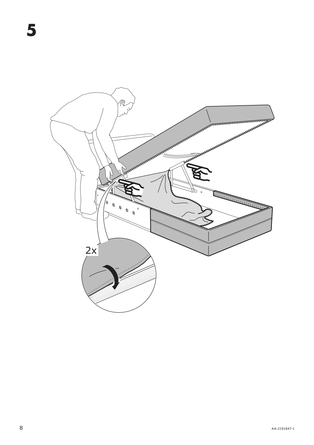 Assembly instructions for IKEA Haerlanda cover for chaise section sporda natural | Page 8 - IKEA HÄRLANDA sectional, 4-seat 293.252.54