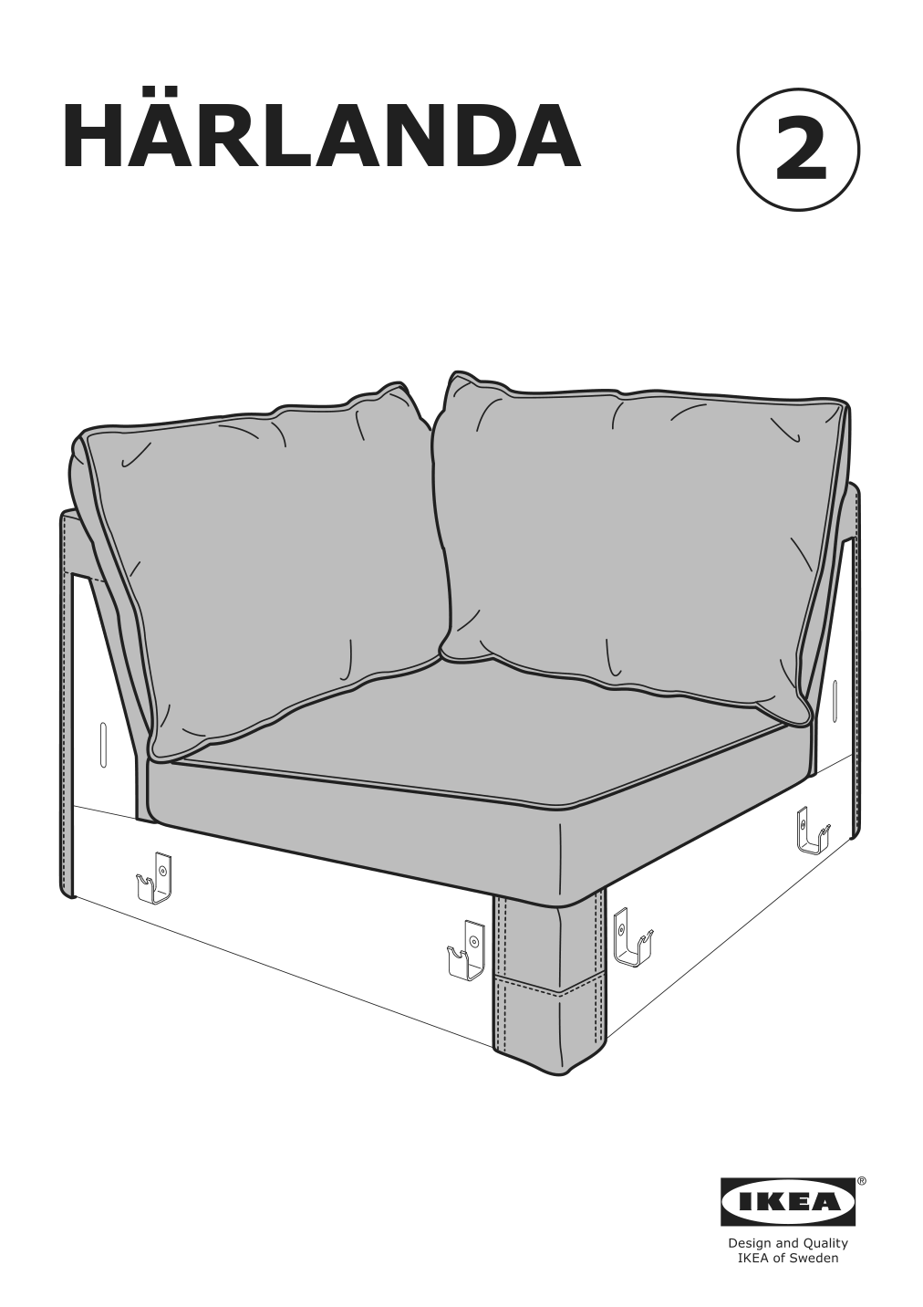 Assembly instructions for IKEA Haerlanda cover for corner section inseros white | Page 1 - IKEA HÄRLANDA cover for sectional, 4-seat 193.206.57