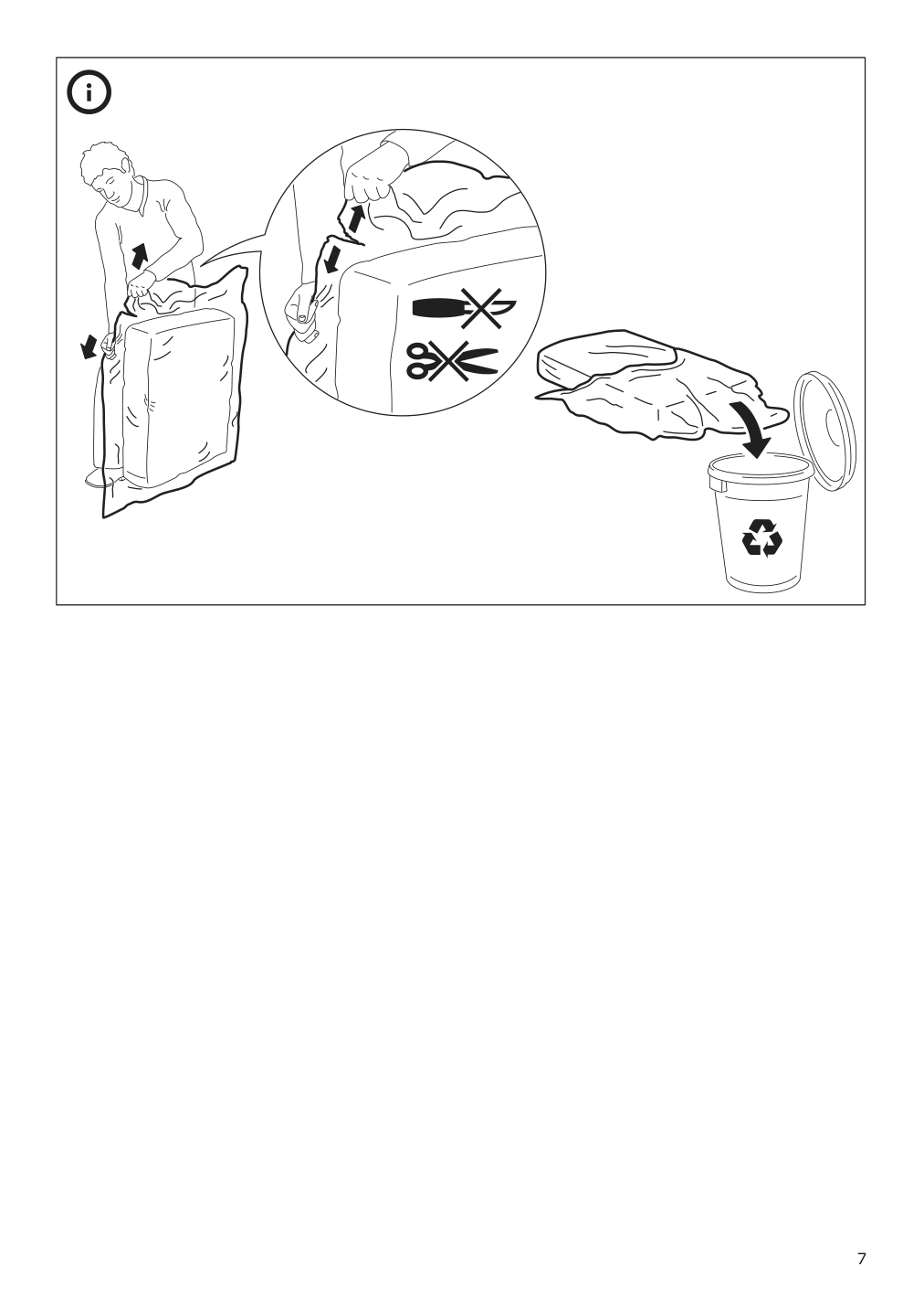 Assembly instructions for IKEA Haerlanda cover for corner section inseros white | Page 7 - IKEA HÄRLANDA cover f/corner sleeper sofa, 5-seat 693.207.06