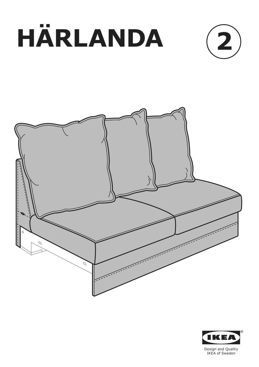 Assembly instructions for IKEA Haerlanda cover for loveseat section ljungen medium gray | Page 1 - IKEA HÄRLANDA cover for loveseat 693.205.94