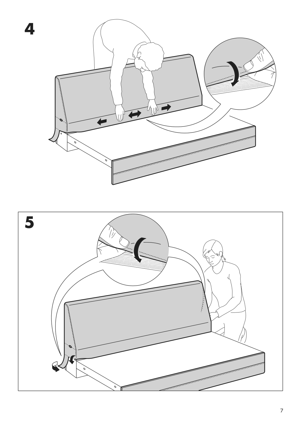 Assembly instructions for IKEA Haerlanda cover for loveseat section ljungen light green | Page 7 - IKEA HÄRLANDA cover for sectional, 5-seat 793.206.97