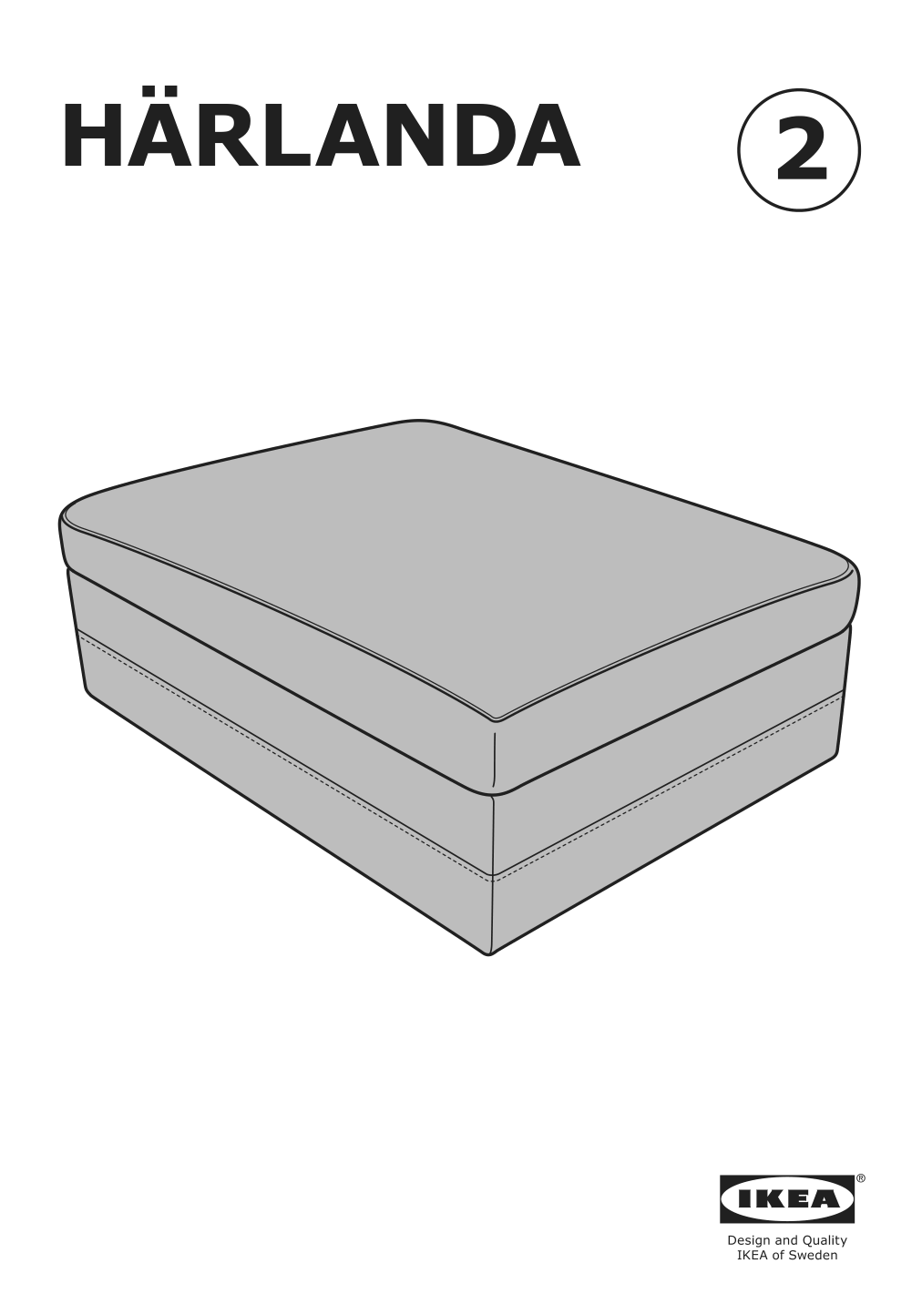 Assembly instructions for IKEA Haerlanda cover for ottoman with storage sporda dark gray | Page 1 - IKEA HÄRLANDA cover for ottoman with storage 604.552.19