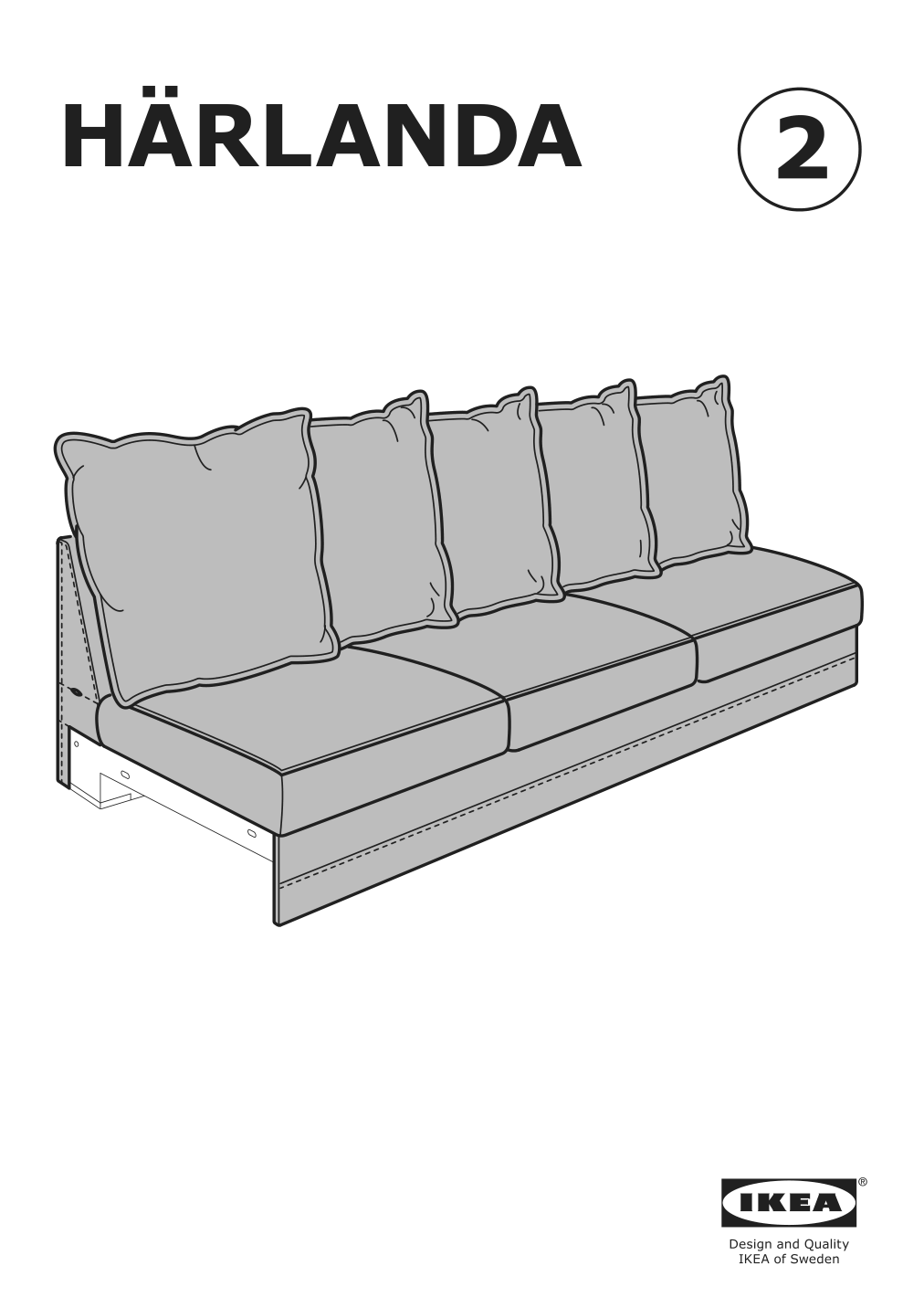 Assembly instructions for IKEA Haerlanda cover for sofa section sporda natural | Page 1 - IKEA HÄRLANDA sectional, 4-seat 293.252.54