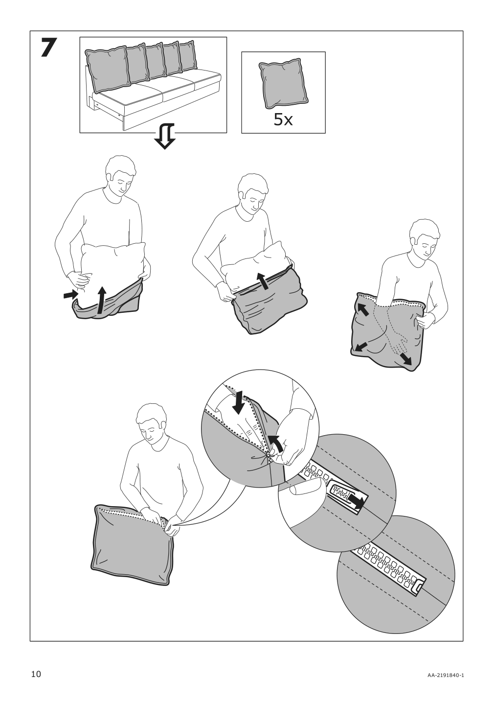 Assembly instructions for IKEA Haerlanda cover for sofa section sporda natural | Page 10 - IKEA HÄRLANDA sectional, 4-seat 293.252.54