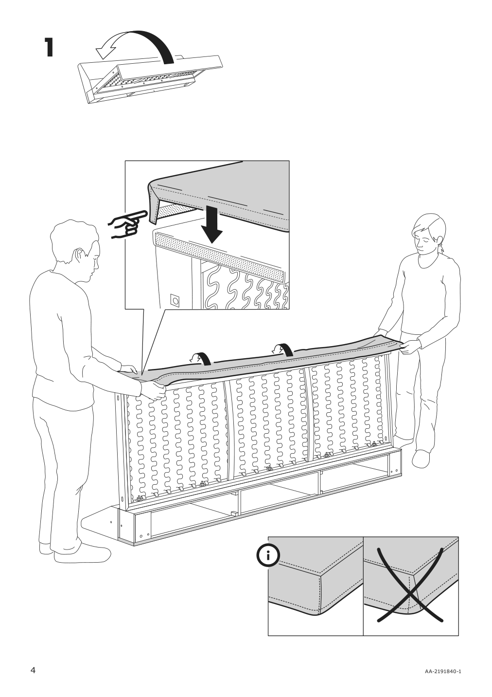 Assembly instructions for IKEA Haerlanda cover for sofa section ljungen light green | Page 4 - IKEA HÄRLANDA cover for sectional, 5-seat 293.206.85