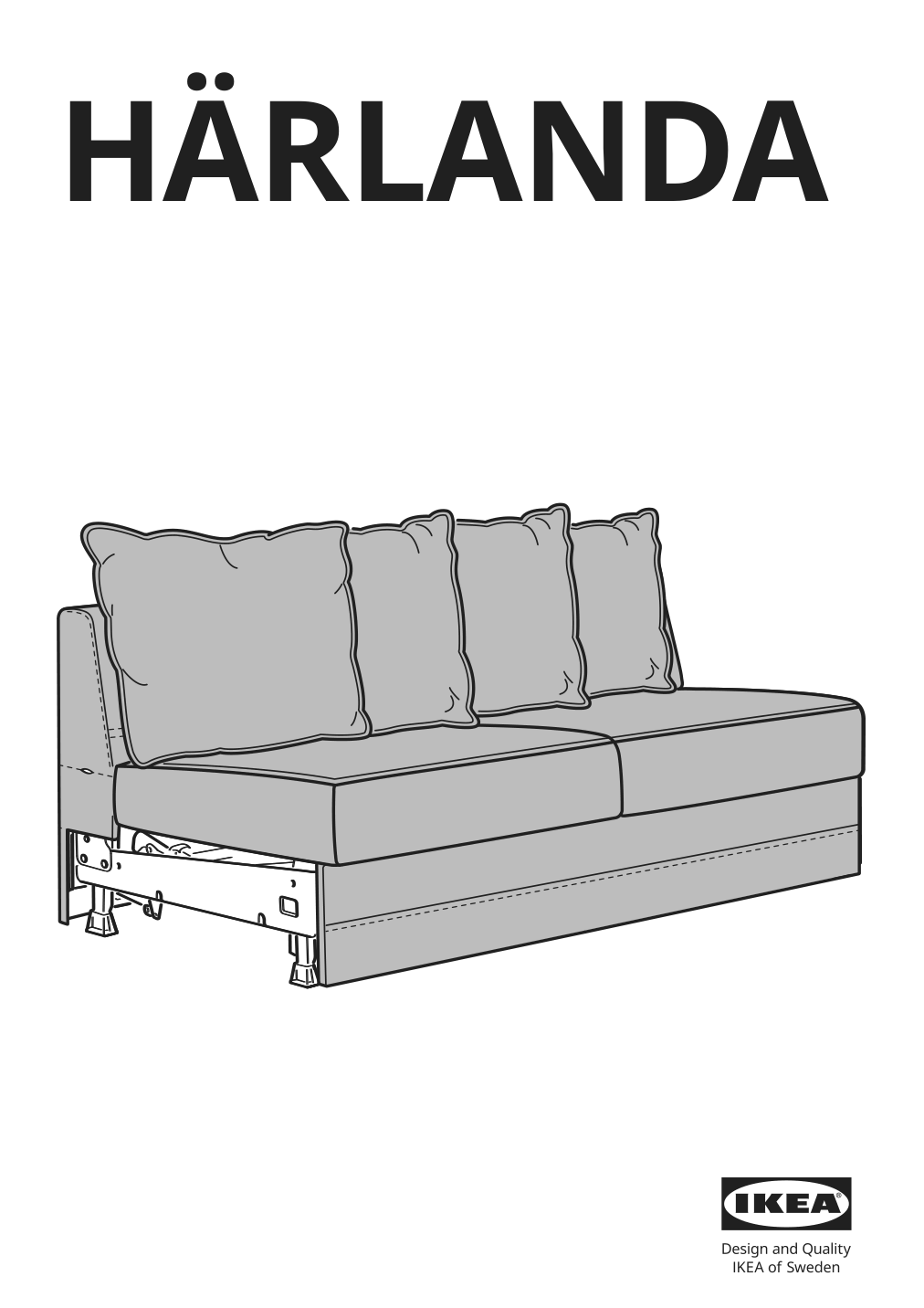 Assembly instructions for IKEA Haerlanda frame for loveseat sleeper section | Page 1 - IKEA HÄRLANDA corner sleeper sofa, 5-seat 395.427.80