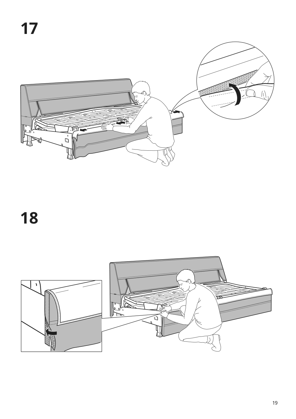 Assembly instructions for IKEA Haerlanda frame for loveseat sleeper section | Page 19 - IKEA HÄRLANDA corner sleeper sofa, 5-seat 595.427.79