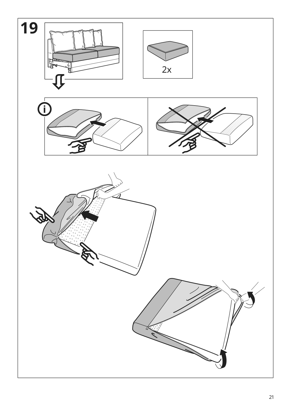 Assembly instructions for IKEA Haerlanda frame for loveseat sleeper section | Page 21 - IKEA HÄRLANDA corner sleeper sofa, 5-seat 695.427.74