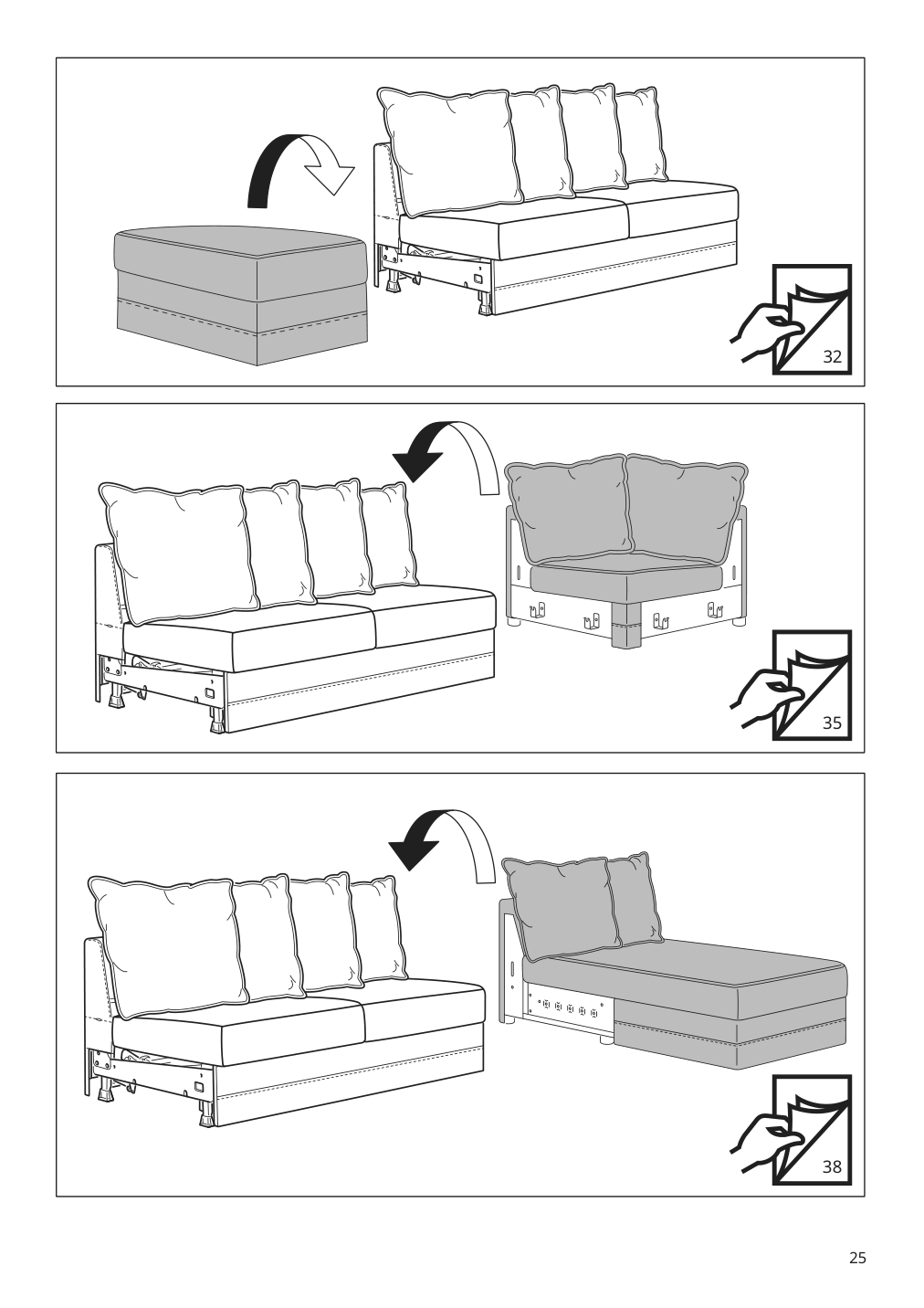 Assembly instructions for IKEA Haerlanda frame for loveseat sleeper section | Page 25 - IKEA HÄRLANDA sleeper sofa 795.428.01