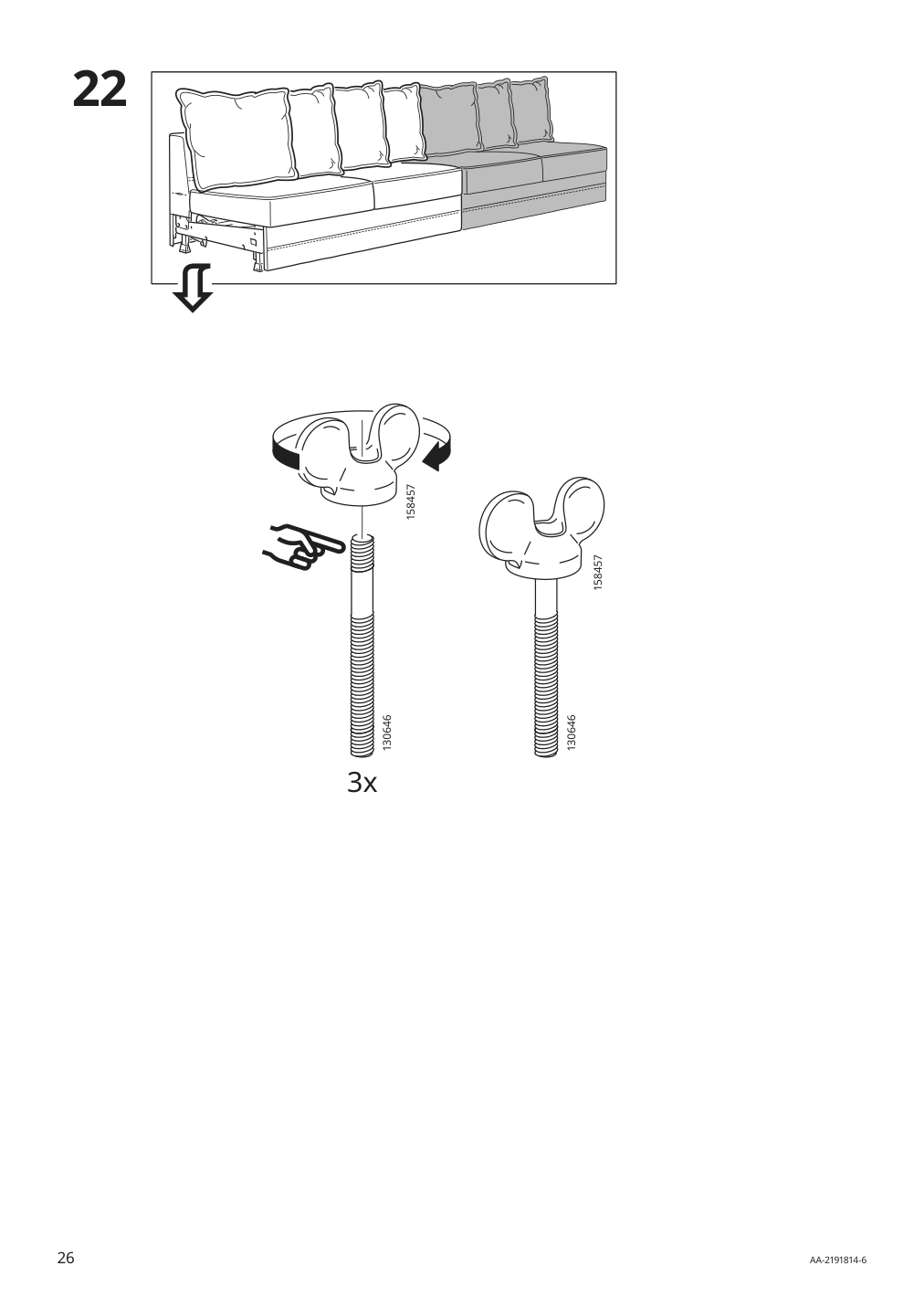 Assembly instructions for IKEA Haerlanda frame for loveseat sleeper section | Page 26 - IKEA HÄRLANDA sleeper sofa 795.428.01