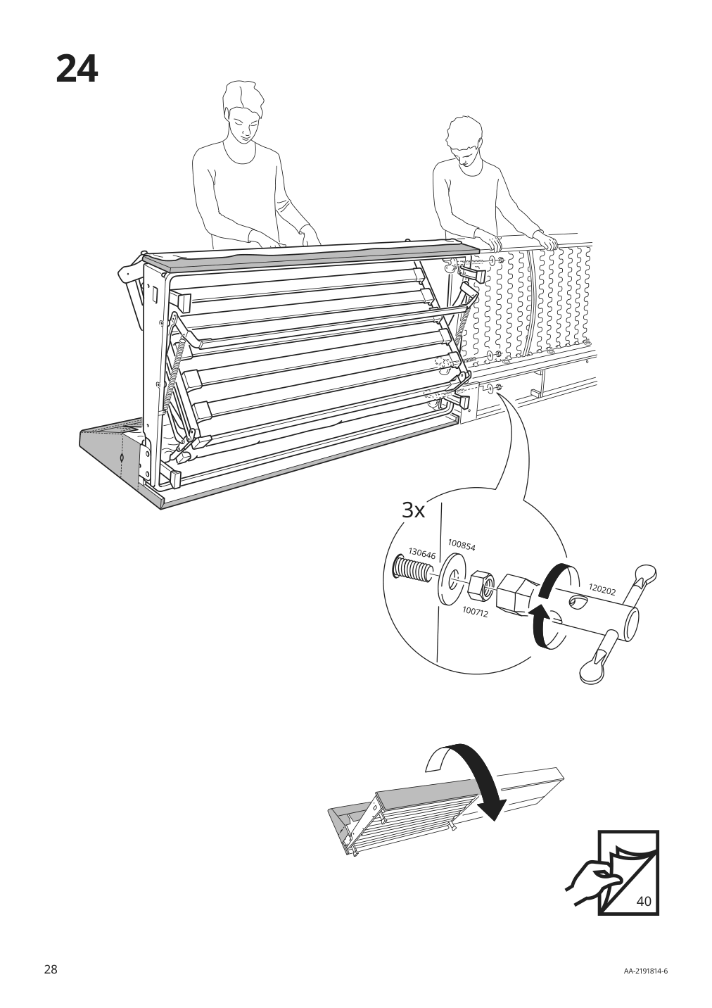 Assembly instructions for IKEA Haerlanda frame for loveseat sleeper section | Page 28 - IKEA HÄRLANDA sleeper sofa 795.427.83