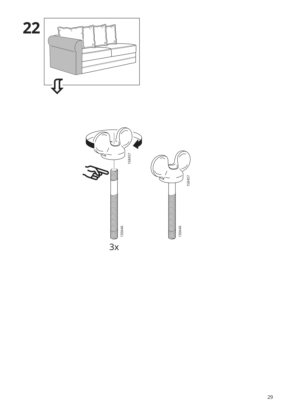 Assembly instructions for IKEA Haerlanda frame for loveseat sleeper section | Page 29 - IKEA HÄRLANDA sleeper sofa 595.427.84