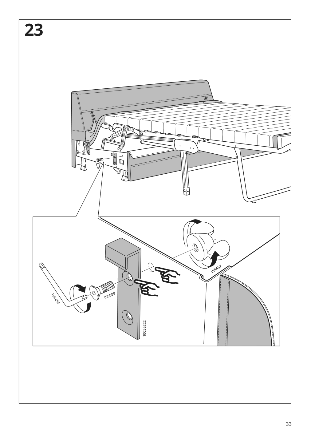 Assembly instructions for IKEA Haerlanda frame for loveseat sleeper section | Page 33 - IKEA HÄRLANDA corner sleeper sofa, 5-seat 395.427.80