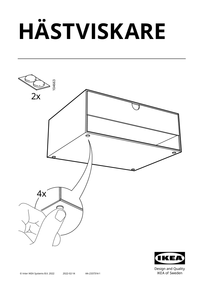 Assembly instructions for IKEA Haestviskare mini chest of drawers oak effect | Page 1 - IKEA HÄSTVISKARE mini chest of drawers 305.498.56