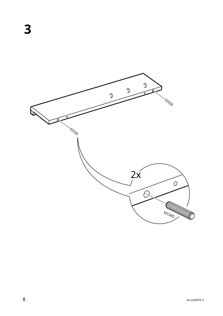 Assembly instructions for IKEA Haestviskare wll orgnzr hks oak | Page 8 - IKEA HÄSTVISKARE wll orgnzr/hks 305.552.96