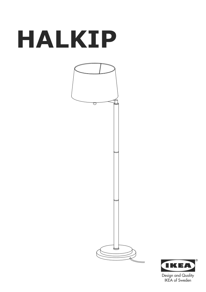 Assembly instructions for IKEA Halkip floor lamp with swing arm gray | Page 1 - IKEA HALKIP floor lamp with swing arm 304.270.44