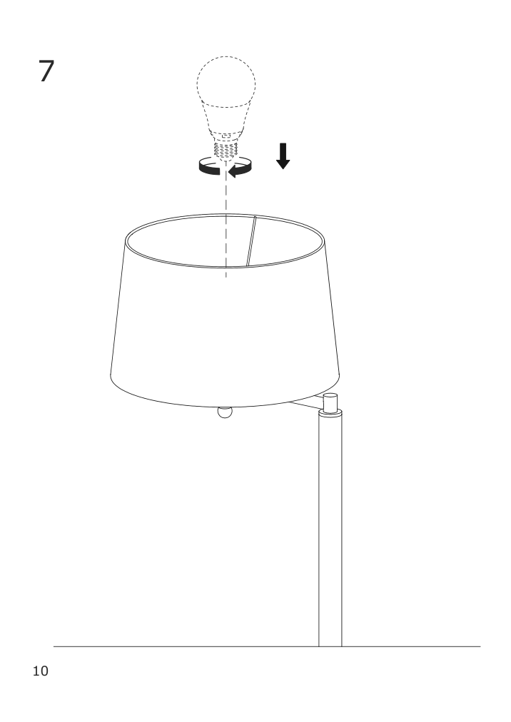 Assembly instructions for IKEA Halkip floor lamp with swing arm gray | Page 10 - IKEA HALKIP floor lamp with swing arm 304.270.44