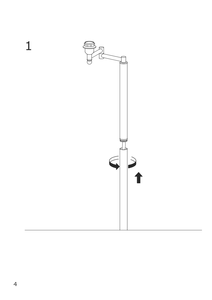 Assembly instructions for IKEA Halkip floor lamp with swing arm gray | Page 4 - IKEA HALKIP floor lamp with swing arm 304.270.44