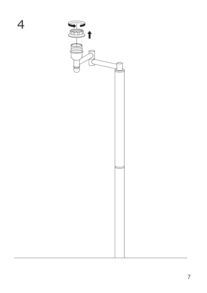 Assembly instructions for IKEA Halkip floor lamp with swing arm gray | Page 7 - IKEA HALKIP floor lamp with swing arm 304.270.44