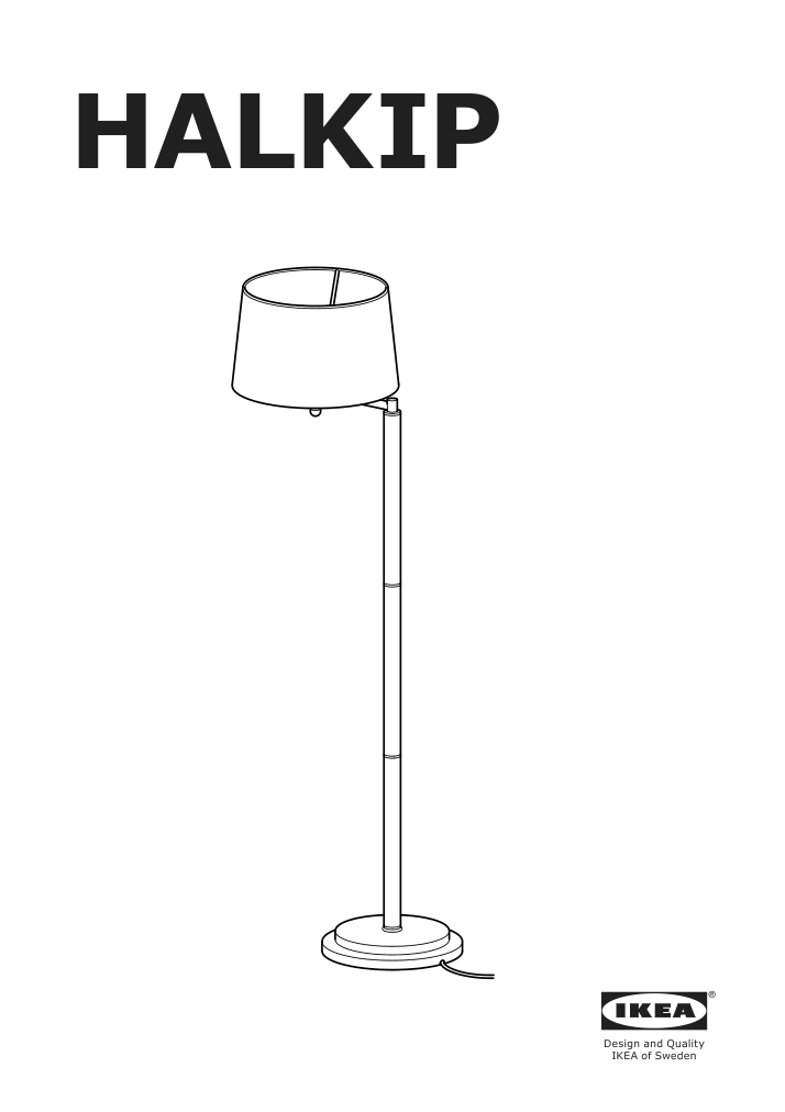 Assembly instructions for IKEA Halkip floor lamp with swing arm gray | Page 1 - IKEA HALKIP floor lamp with swing arm 304.270.44