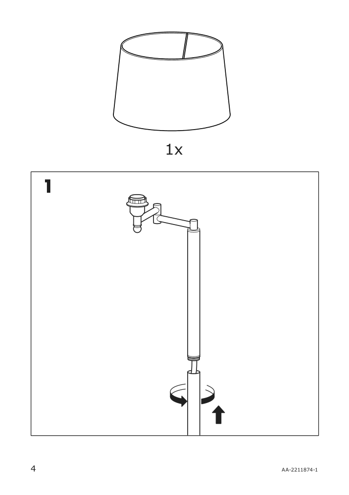 Assembly instructions for IKEA Halkip floor lamp with swing arm gray | Page 4 - IKEA HALKIP floor lamp with swing arm 304.270.44