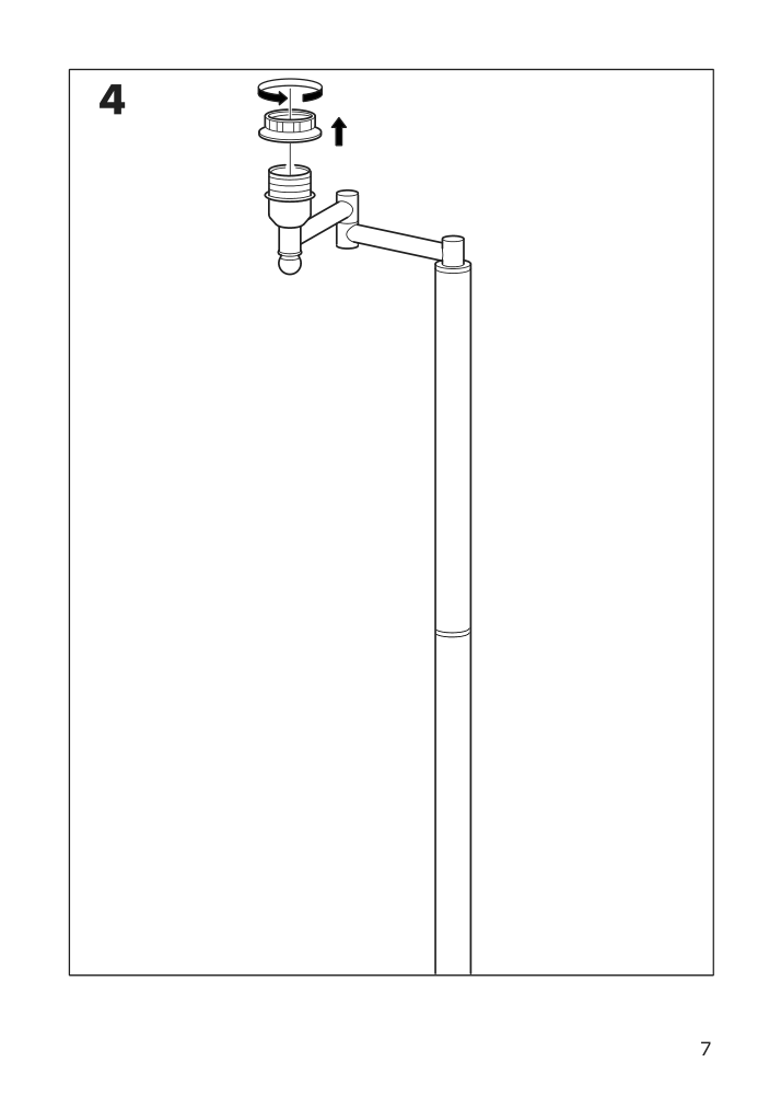 Assembly instructions for IKEA Halkip floor lamp with swing arm gray | Page 7 - IKEA HALKIP floor lamp with swing arm 304.270.44