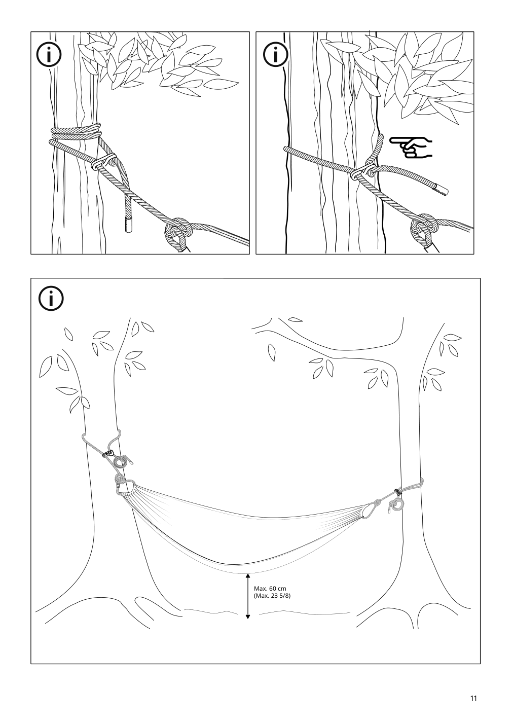 Assembly instructions for IKEA Hamnoen hammock anthracite white | Page 11 - IKEA BOCKÖN / HAMNÖN hammock with stand 594.957.73