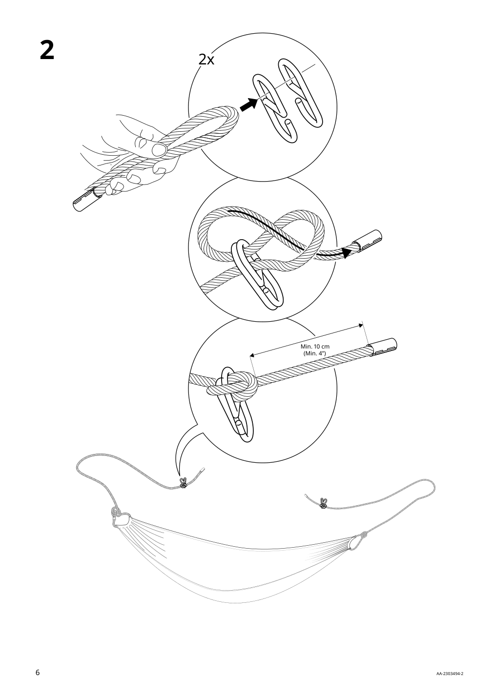 Assembly instructions for IKEA Hamnoen hammock anthracite white | Page 6 - IKEA BOCKÖN / HAMNÖN hammock with stand 594.957.73