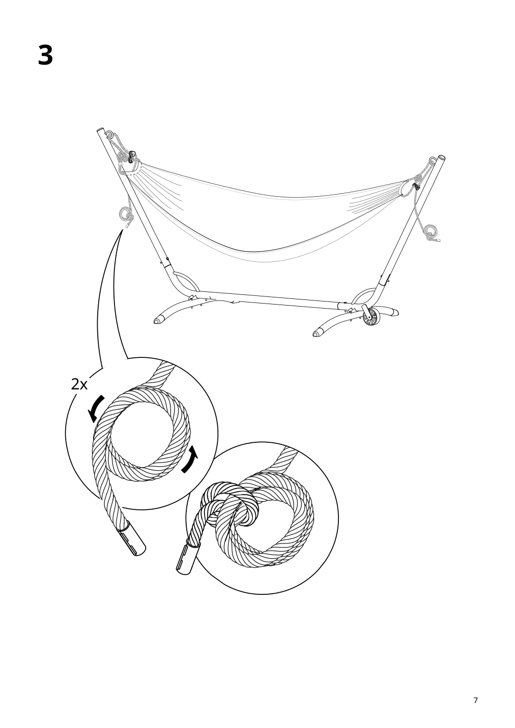 Assembly instructions for IKEA Hamnoen hammock anthracite white | Page 7 - IKEA BOCKÖN / HAMNÖN hammock with stand 594.957.73