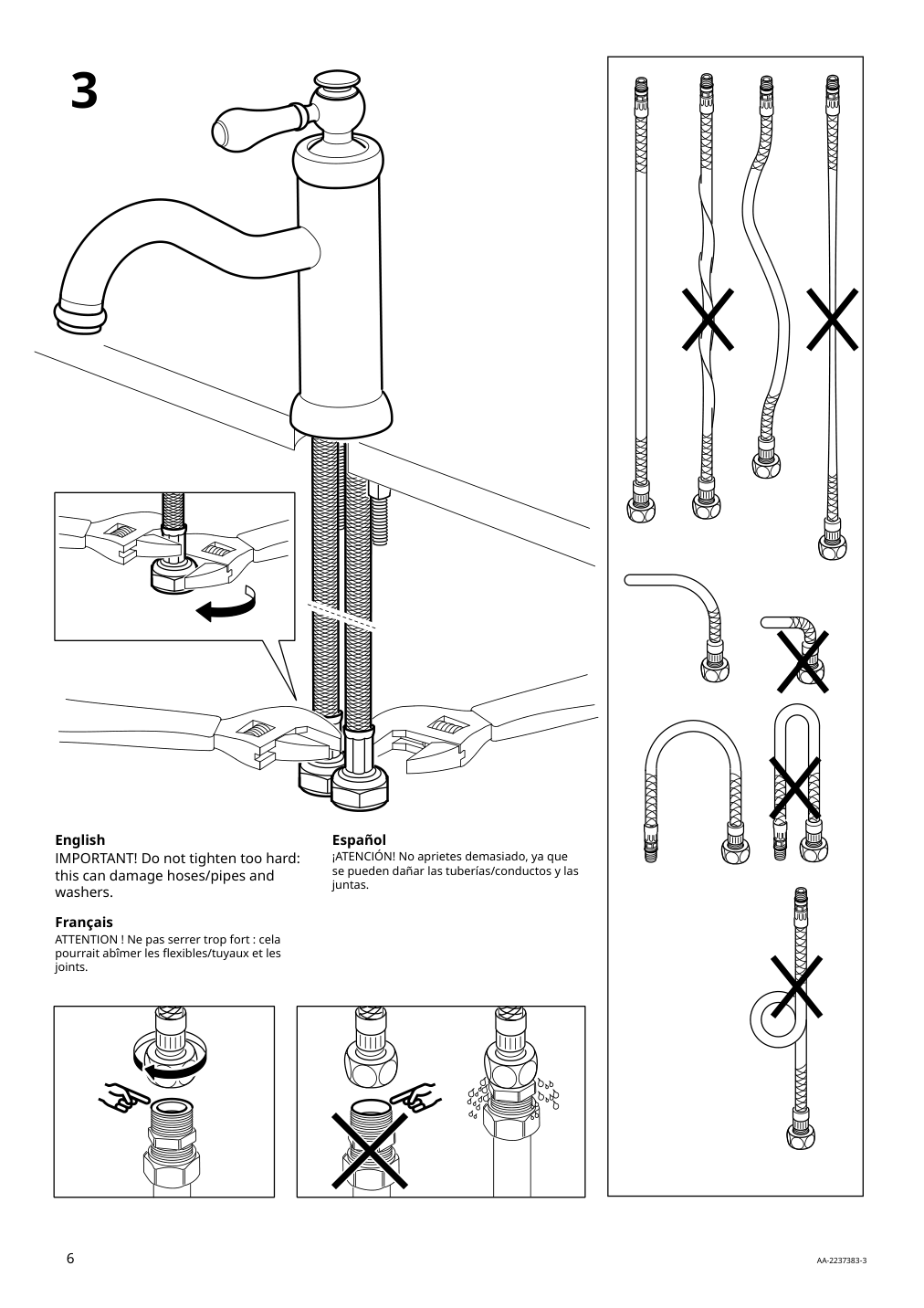 Assembly instructions for IKEA Hamnskaer bath faucet with strainer black | Page 6 - IKEA HAMNSKÄR bath faucet with strainer 103.472.13