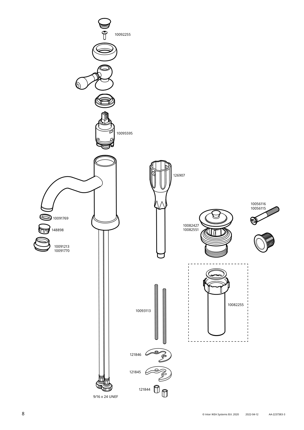 Assembly instructions for IKEA Hamnskaer bath faucet with strainer black | Page 8 - IKEA HAMNSKÄR bath faucet with strainer 103.472.13