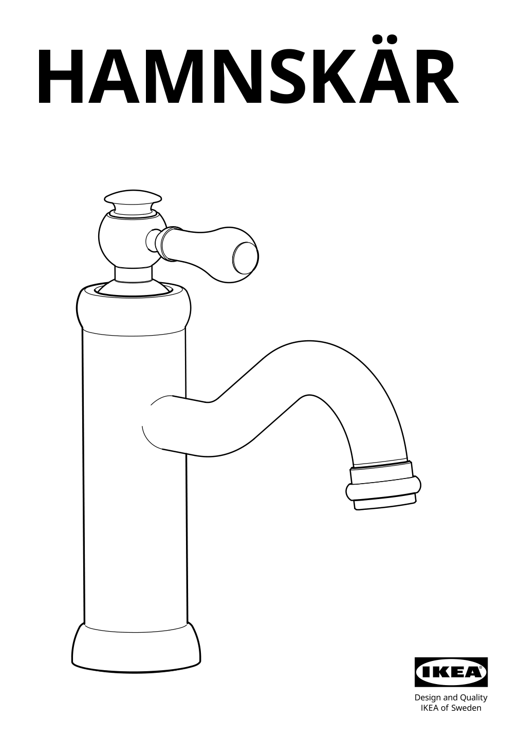 Assembly instructions for IKEA Hamnskaer bath faucet with strainer chrome plated | Page 1 - IKEA GODMORGON / RÄTTVIKEN sink cabinet with 2 drawers 392.933.61