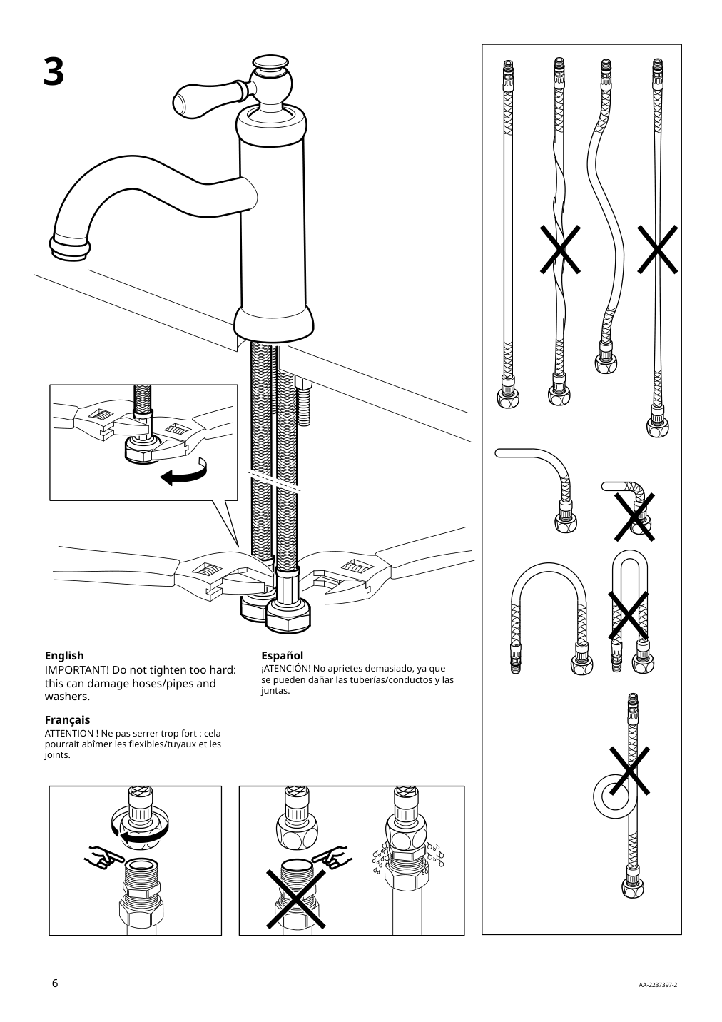 Assembly instructions for IKEA Hamnskaer bath faucet with strainer chrome plated | Page 6 - IKEA GODMORGON / RÄTTVIKEN sink cabinet with 2 drawers 092.933.91