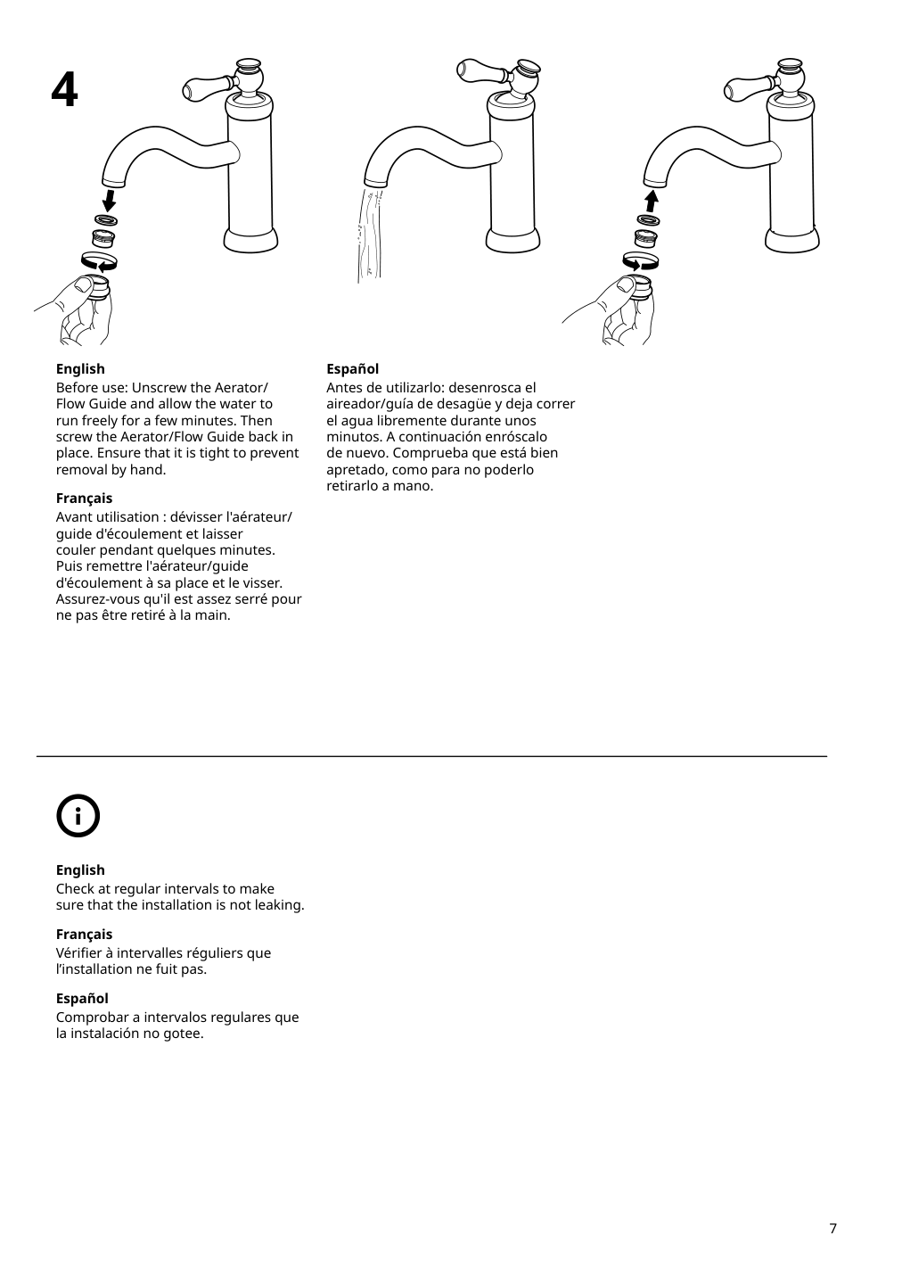 Assembly instructions for IKEA Hamnskaer bath faucet with strainer chrome plated | Page 7 - IKEA GODMORGON/TOLKEN / TÖRNVIKEN cabinet, countertop, 19 5/8" sink 894.889.74