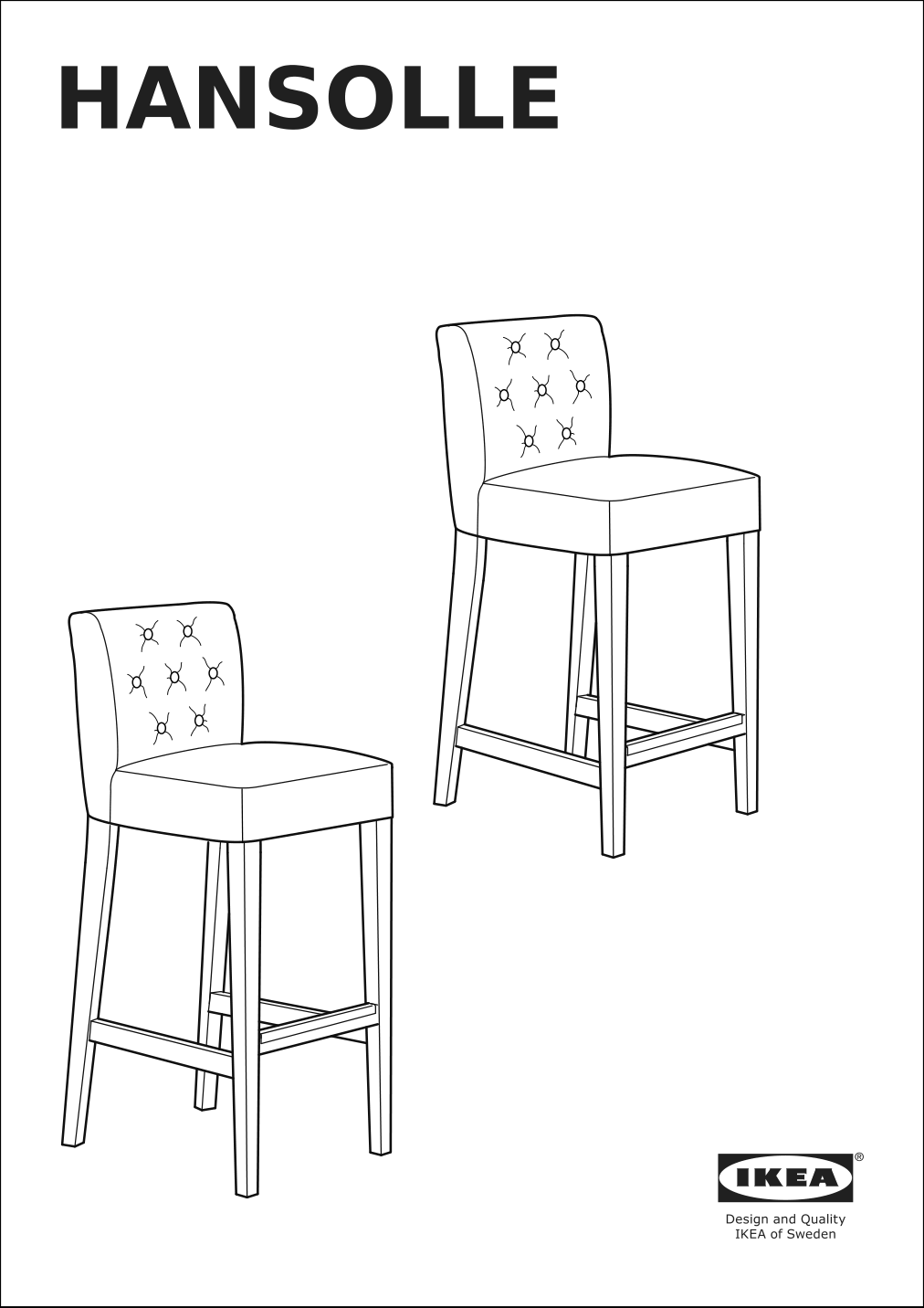 Assembly instructions for IKEA Hansolle bar stool black brown | Page 1 - IKEA HANSOLLE bar stool 904.496.08