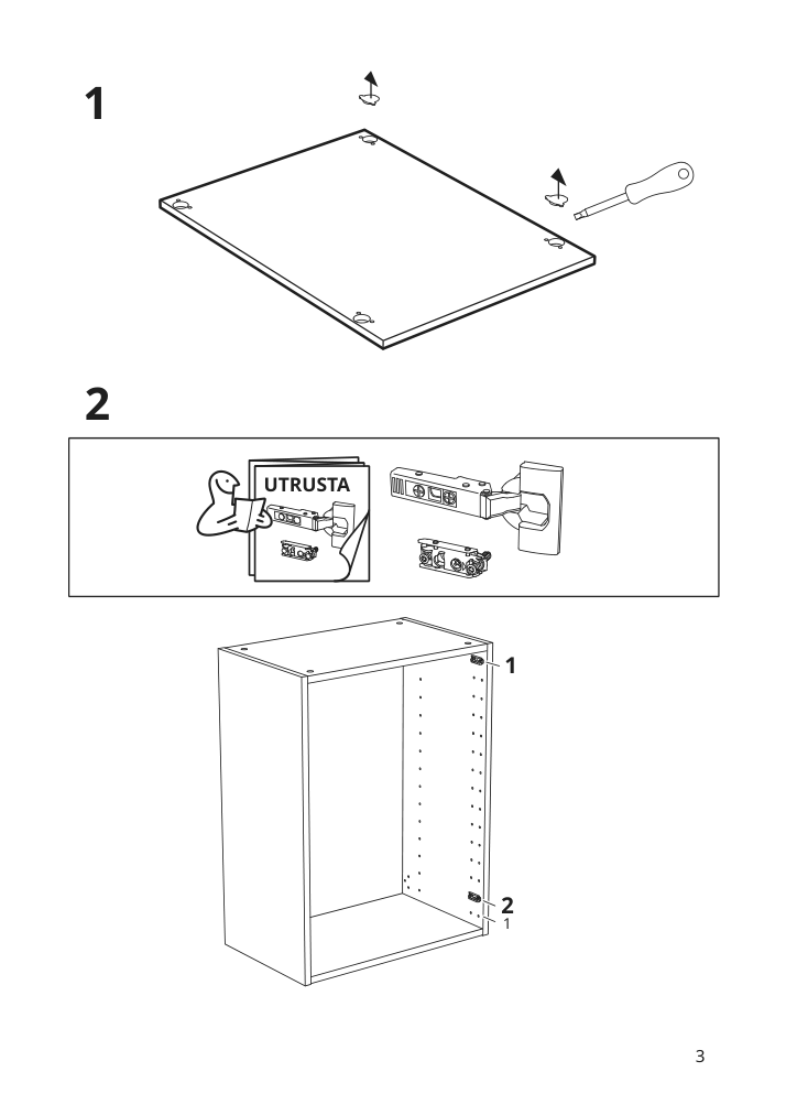 Assembly instructions for IKEA Hasslarp door brown left handed patterned | Page 3 - IKEA SEKTION wall cabinet 294.587.72