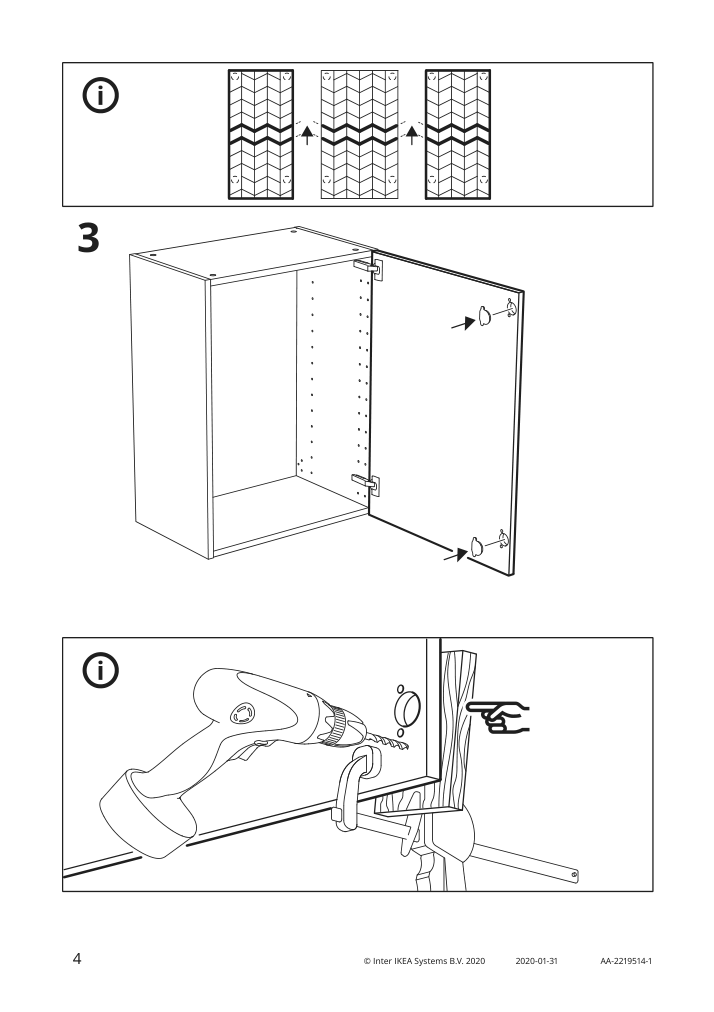 Assembly instructions for IKEA Hasslarp door brown left handed patterned | Page 4 - IKEA SEKTION wall cabinet 294.587.72