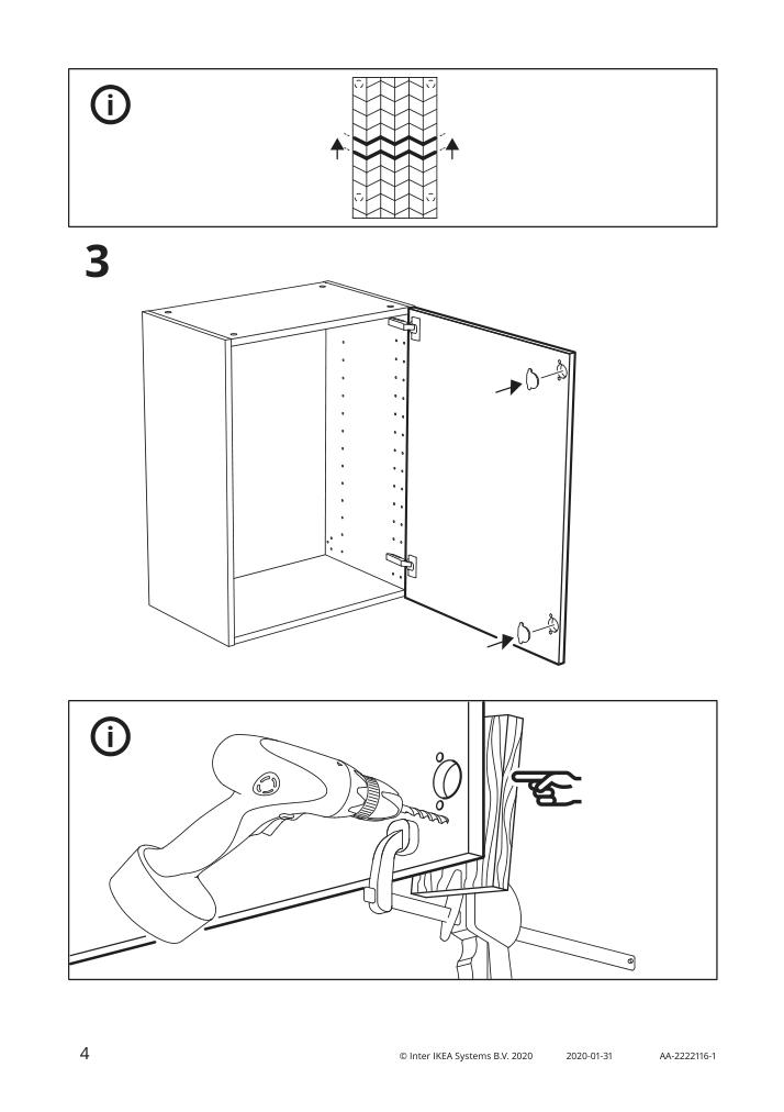 Assembly instructions for IKEA Hasslarp door brown patterned | Page 4 - IKEA HASSLARP door 804.048.27