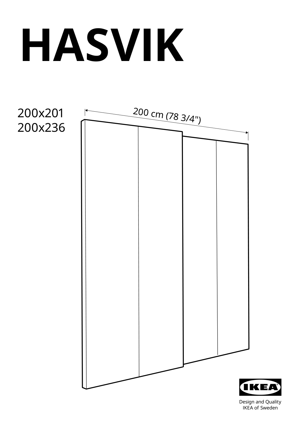 Assembly instructions for IKEA Hasvik pair of sliding doors beige | Page 1 - IKEA PAX / HASVIK wardrobe 394.899.33