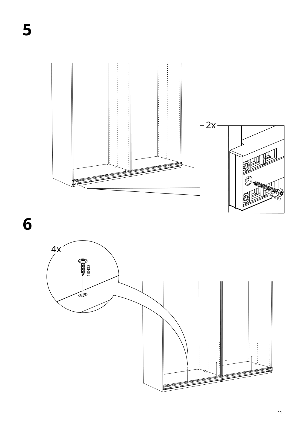 Assembly instructions for IKEA Hasvik pair of sliding doors beige | Page 11 - IKEA PAX / HASVIK wardrobe 394.899.33