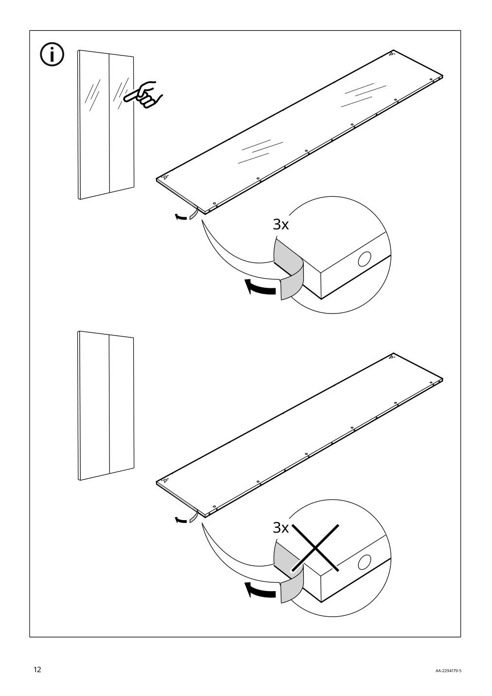 Assembly instructions for IKEA Hasvik pair of sliding doors beige | Page 12 - IKEA PAX / HASVIK wardrobe 394.899.33