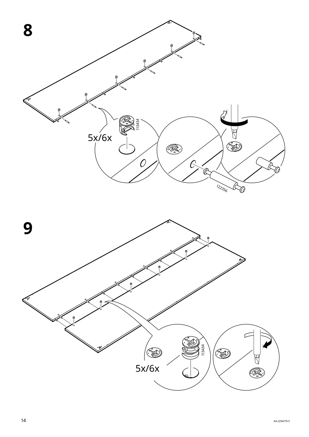 Assembly instructions for IKEA Hasvik pair of sliding doors beige | Page 14 - IKEA PAX / HASVIK wardrobe 394.899.33