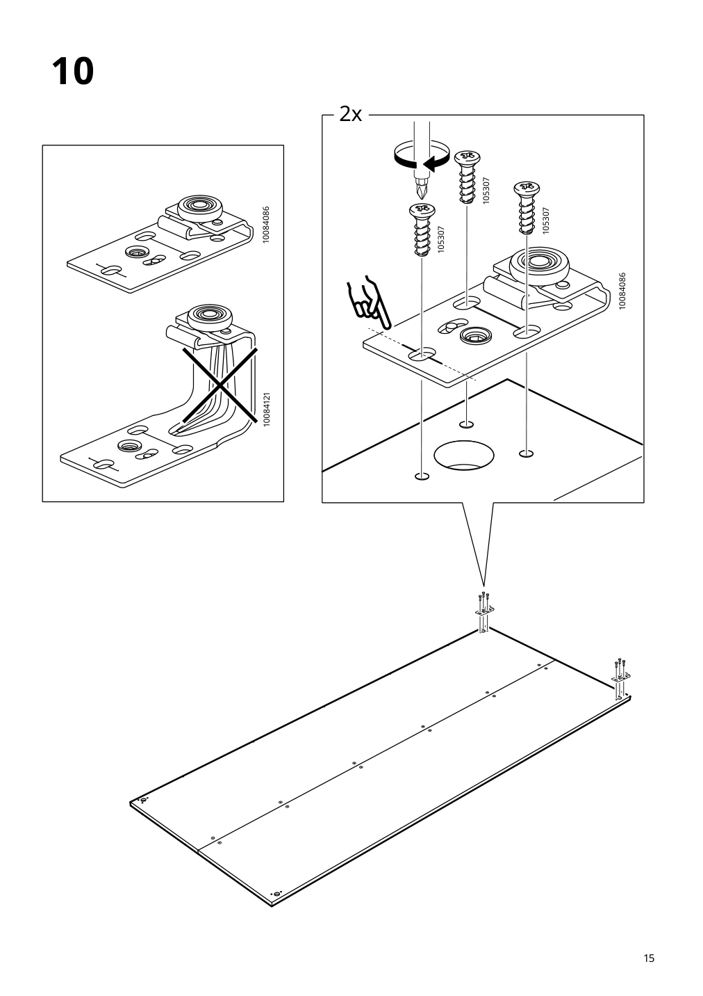 Assembly instructions for IKEA Hasvik pair of sliding doors beige | Page 15 - IKEA PAX / HASVIK wardrobe 394.899.33