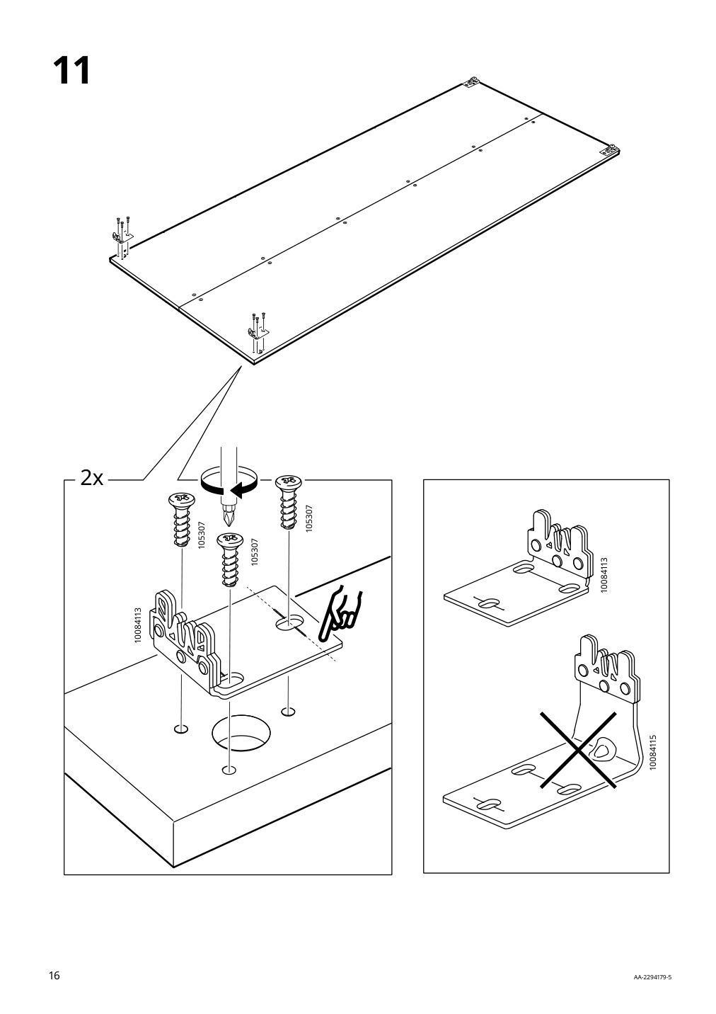 Assembly instructions for IKEA Hasvik pair of sliding doors beige | Page 16 - IKEA PAX / HASVIK wardrobe 394.899.33