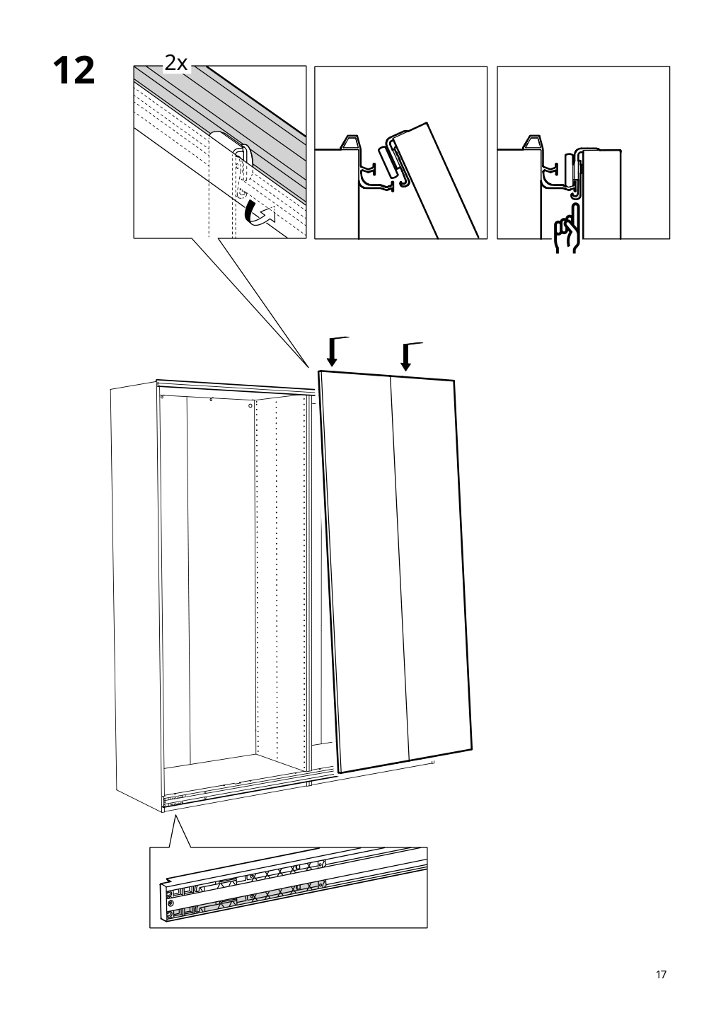 Assembly instructions for IKEA Hasvik pair of sliding doors beige | Page 17 - IKEA PAX / HASVIK wardrobe 394.899.33