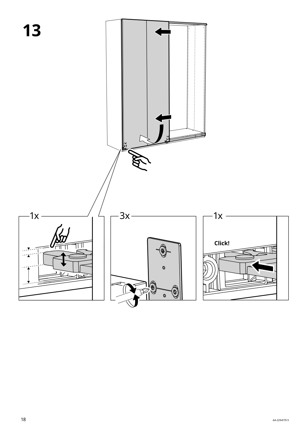 Assembly instructions for IKEA Hasvik pair of sliding doors beige | Page 18 - IKEA PAX / HASVIK wardrobe 394.899.33