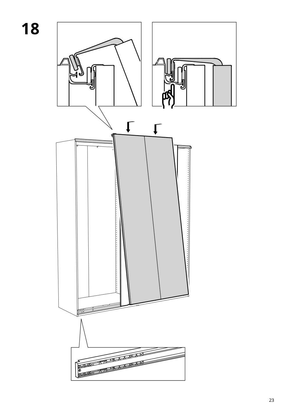 Assembly instructions for IKEA Hasvik pair of sliding doors beige | Page 23 - IKEA PAX / HASVIK wardrobe 394.899.33