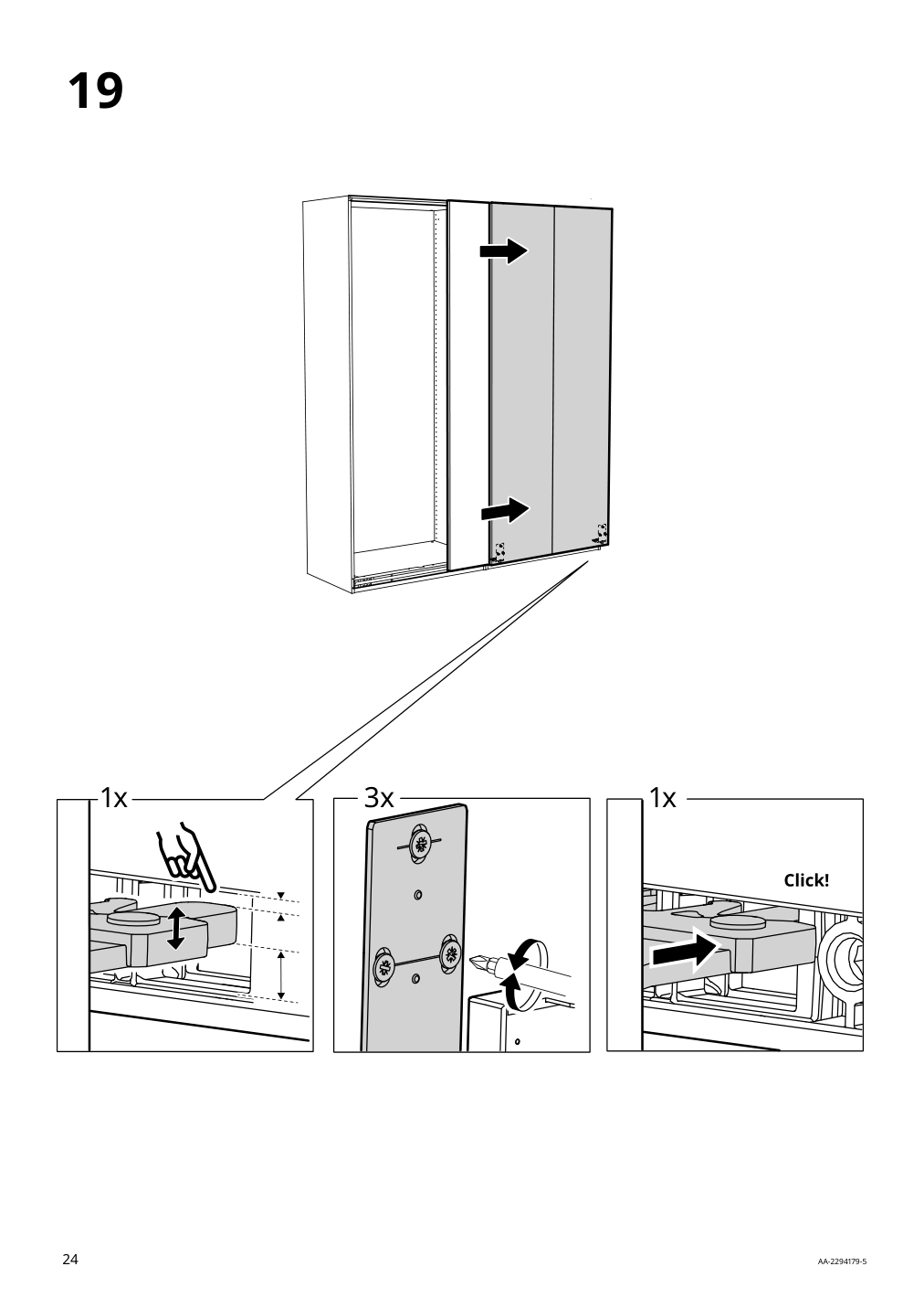 Assembly instructions for IKEA Hasvik pair of sliding doors beige | Page 24 - IKEA PAX / HASVIK wardrobe 394.899.33